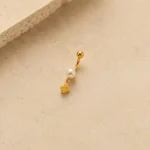 پیرسینگ ناف آویز ونکلیف مروارید سفید