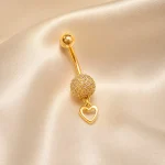 پیرسینگ ناف نگین آویز قلب